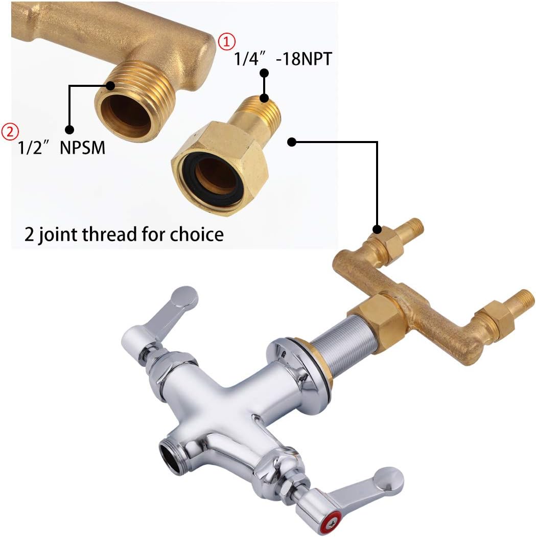 MS Deck Mount Single Hole Double Handle Spray Valve Commercial Dishwasher Pre Rinse Faucet With Pot Filling Add On Spout (MS-5801BL)