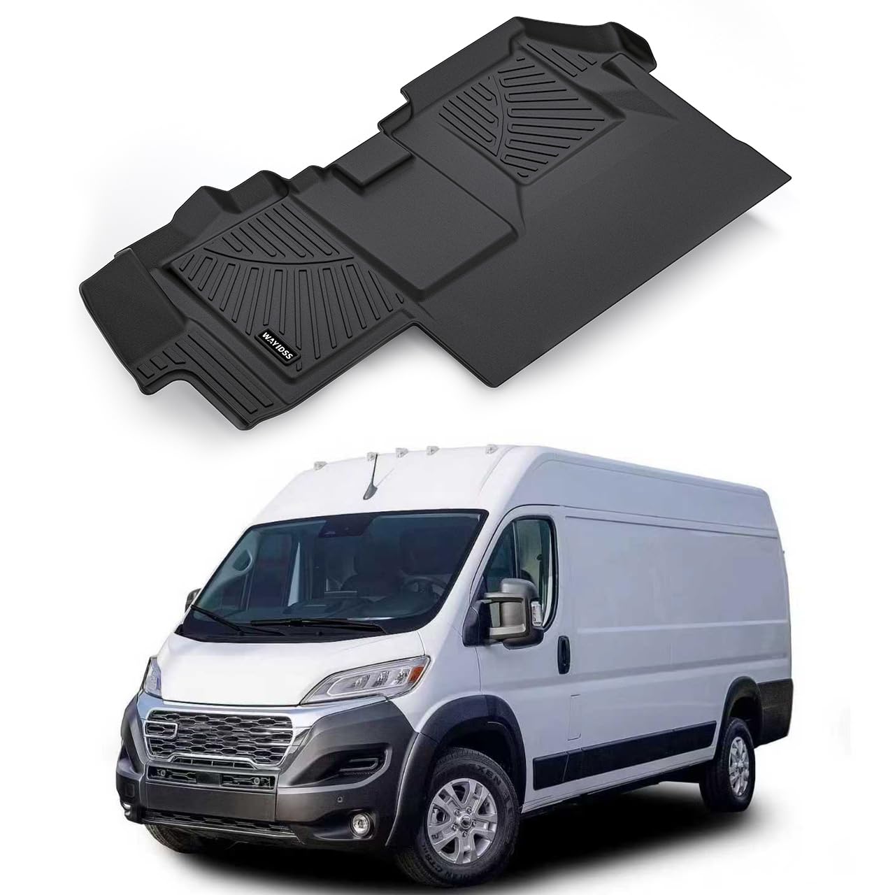 WAYIDSS Floor Mats for 2015-2024 Ford F-150/ F150 Lightning SuperCrew Cab(Not Fit Rear Seat with Under-Seat Fold Flat Storage),TPE All Weather Protection 2 Rows Car Floor Liners Accessories-Black