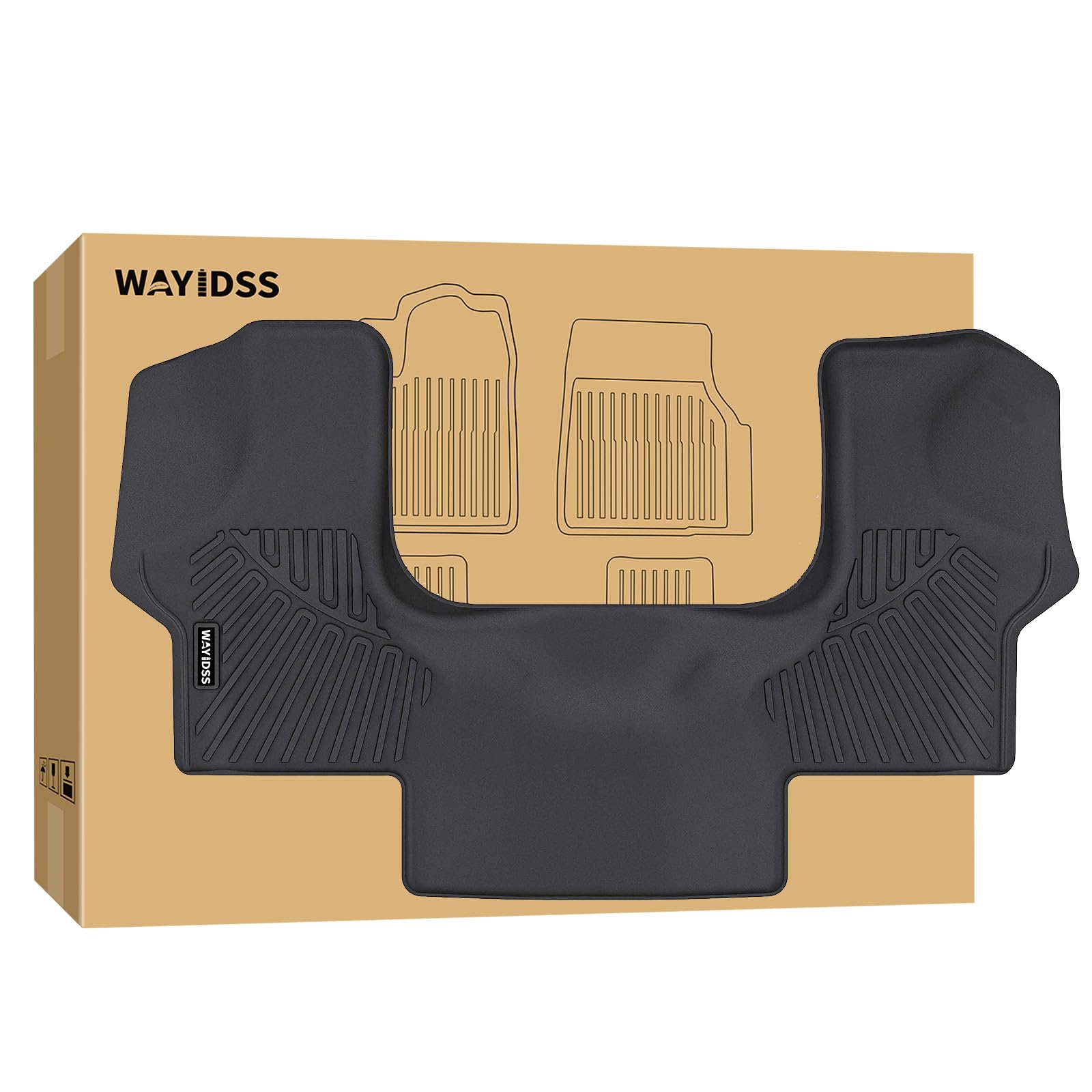 WAYIDSS Floor Mats for 2015-2024 Ford F-150/ F150 Lightning SuperCrew Cab(Not Fit Rear Seat with Under-Seat Fold Flat Storage),TPE All Weather Protection 2 Rows Car Floor Liners Accessories-Black