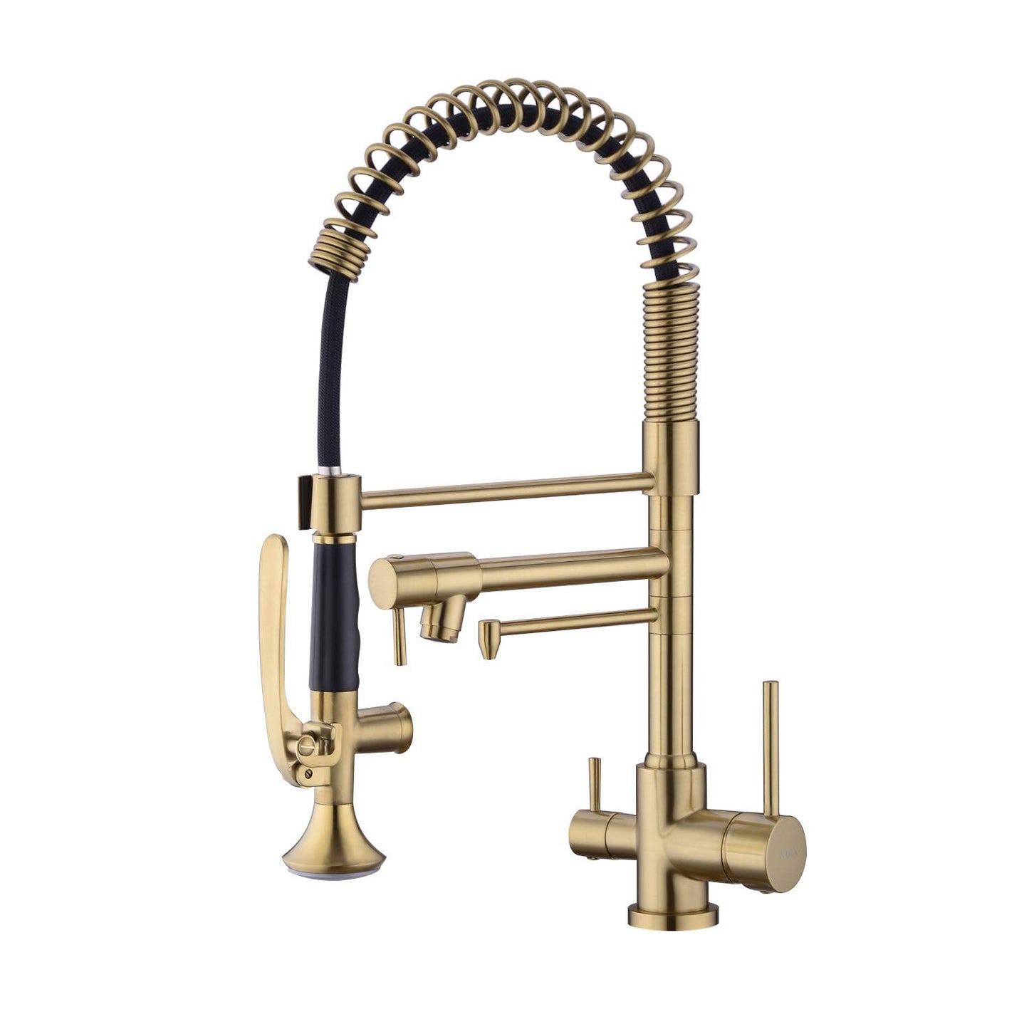 Avola Kitchen Faucet, Drinking Water Kitchen Sink Faucet, Handsfree Design Matte Black Kitchen Faucet with Sprayer, 360 Degree Swivel Pull Down Kitchen Faucet