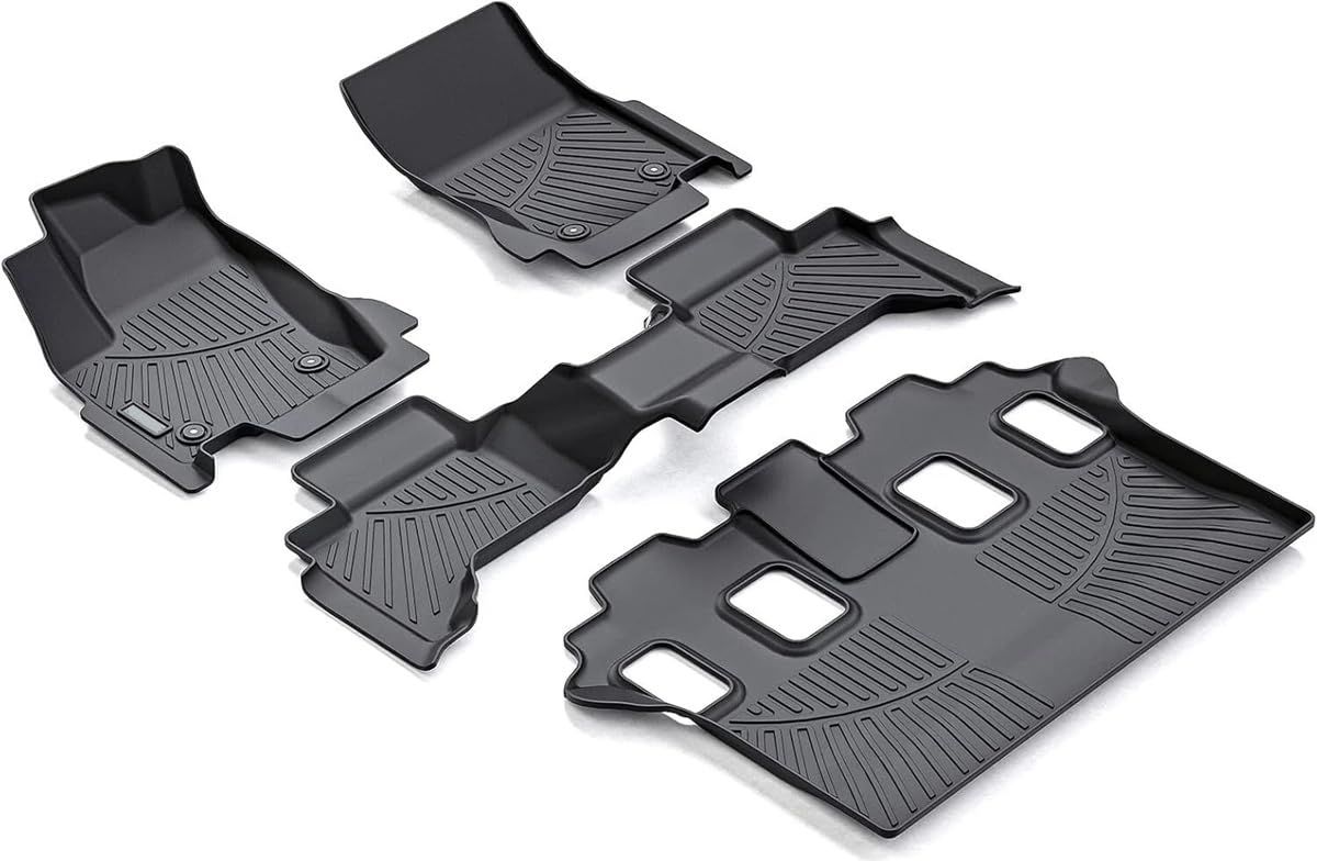 WAYIDSS Floor Mats for 2015-2024 Ford F-150/ F150 Lightning SuperCrew Cab(Not Fit Rear Seat with Under-Seat Fold Flat Storage),TPE All Weather Protection 2 Rows Car Floor Liners Accessories-Black