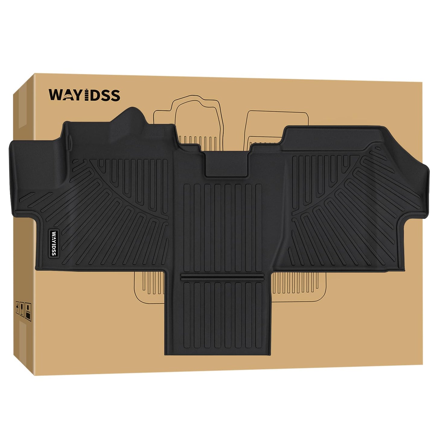 WAYIDSS Floor Mats for 2015-2024 Ford F-150/ F150 Lightning SuperCrew Cab(Not Fit Rear Seat with Under-Seat Fold Flat Storage),TPE All Weather Protection 2 Rows Car Floor Liners Accessories-Black