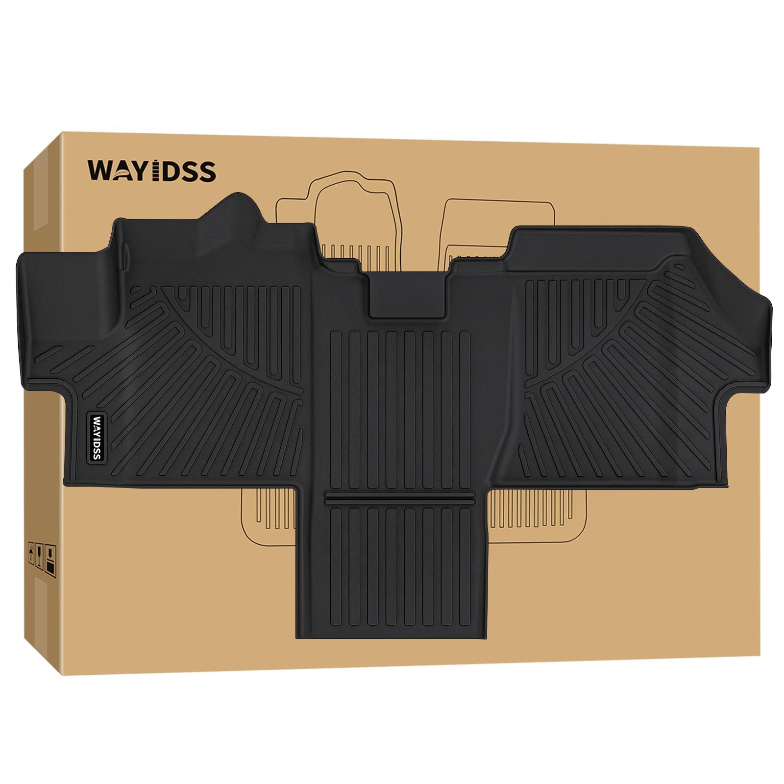 WAYIDSS Floor Mats for 2015-2024 Ford F-150/ F150 Lightning SuperCrew Cab(Not Fit Rear Seat with Under-Seat Fold Flat Storage),TPE All Weather Protection 2 Rows Car Floor Liners Accessories-Black