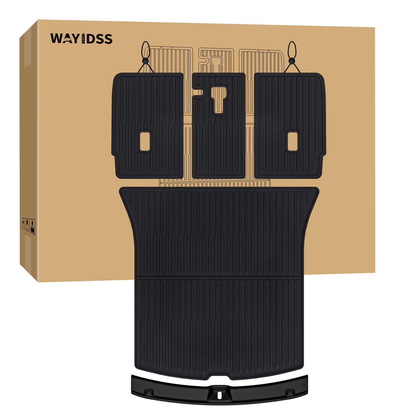 WAYIDSS Floor Mats for 2015-2024 Ford F-150/ F150 Lightning SuperCrew Cab(Not Fit Rear Seat with Under-Seat Fold Flat Storage),TPE All Weather Protection 2 Rows Car Floor Liners Accessories-Black