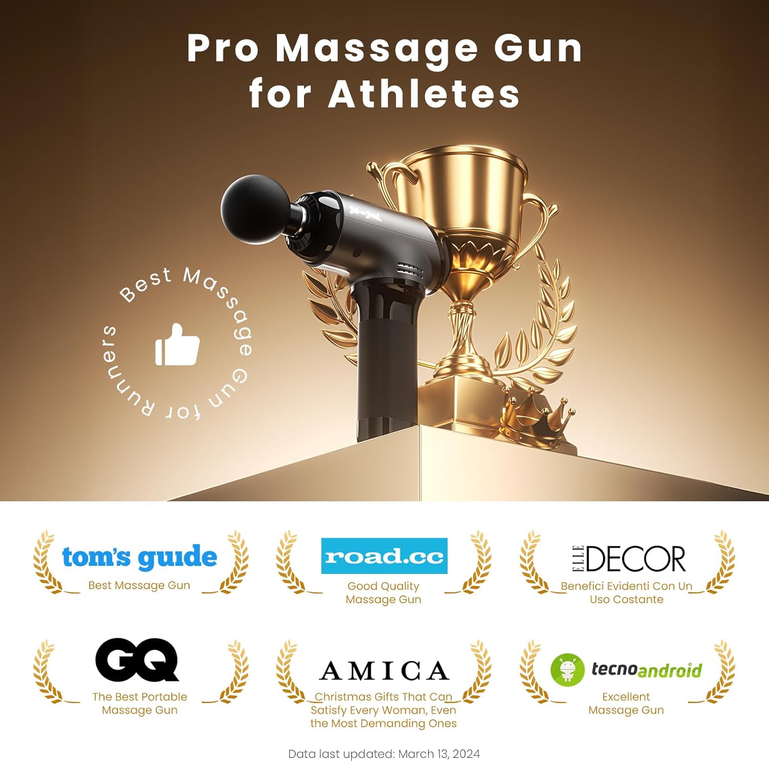 Bob and Brad T2 Massage Gun, Powerful Muscle Massage Gun 4000mAh Battery 10mm Amplitude,Percussion Massager with USB-C Charging for Back Shoulder Body Muscle, Handheld Massager Gifts for Men Women