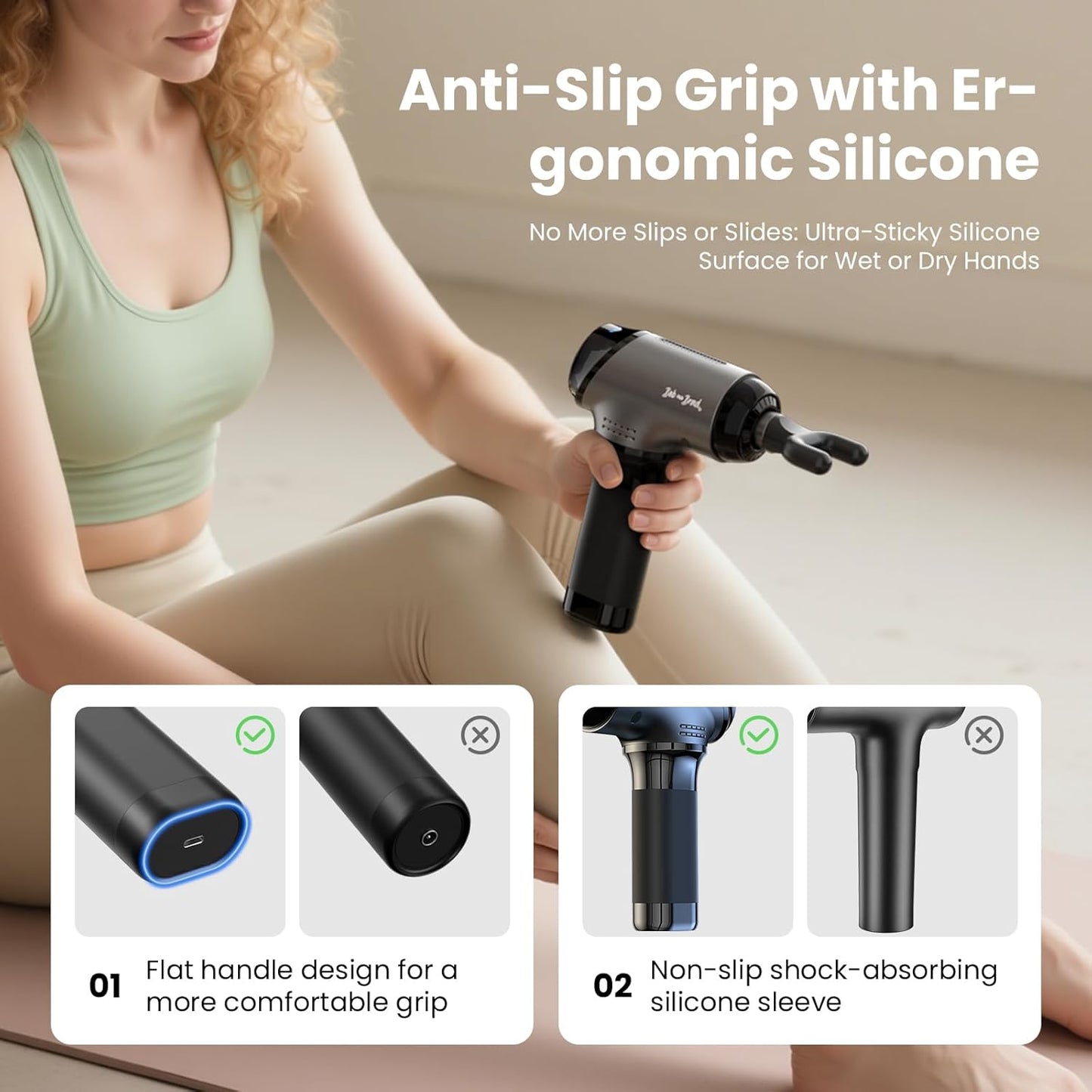 Bob and Brad T2 Massage Gun, Powerful Muscle Massage Gun 4000mAh Battery 10mm Amplitude,Percussion Massager with USB-C Charging for Back Shoulder Body Muscle, Handheld Massager Gifts for Men Women