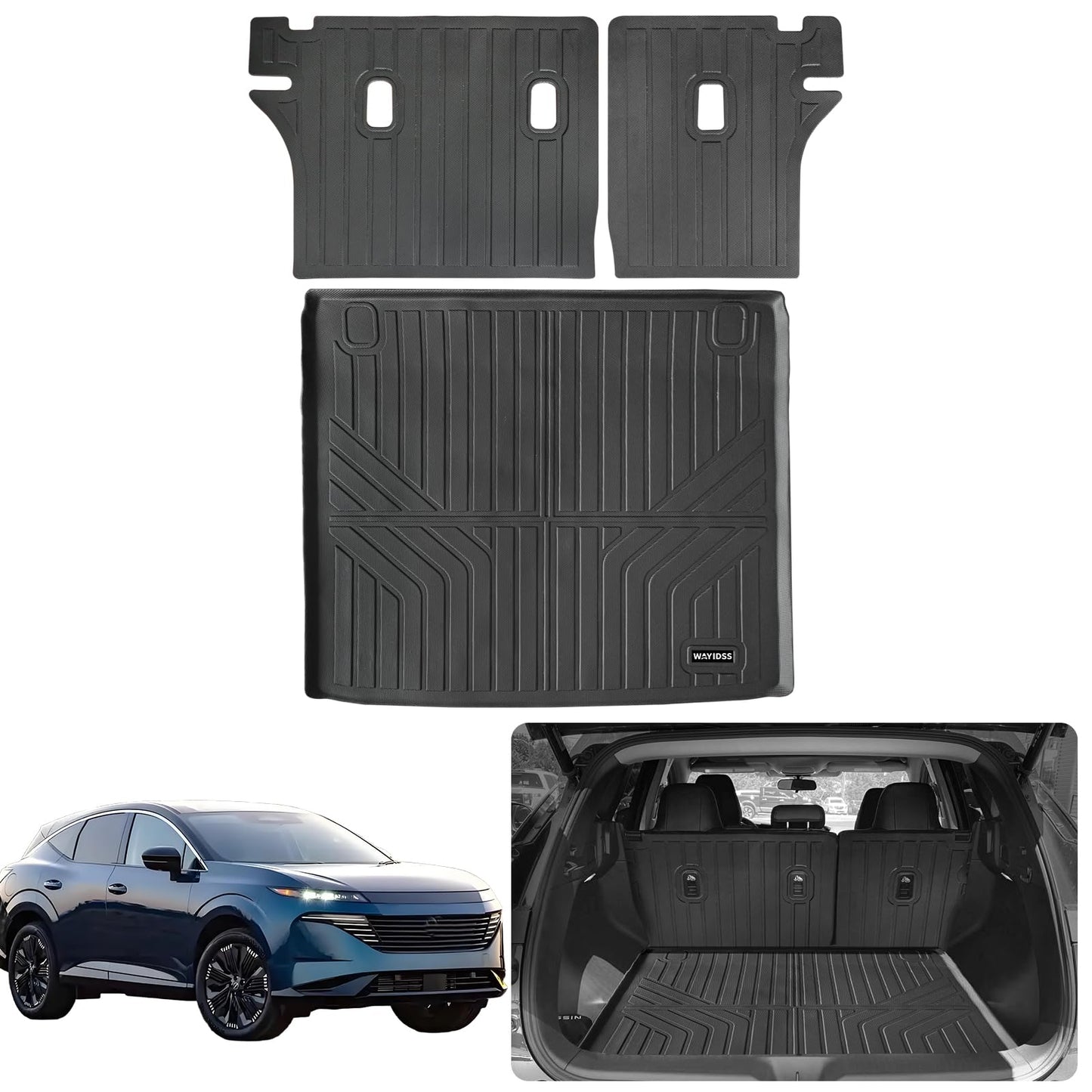 WAYIDSS Floor Mats for 2015-2024 Ford F-150/ F150 Lightning SuperCrew Cab(Not Fit Rear Seat with Under-Seat Fold Flat Storage),TPE All Weather Protection 2 Rows Car Floor Liners Accessories-Black