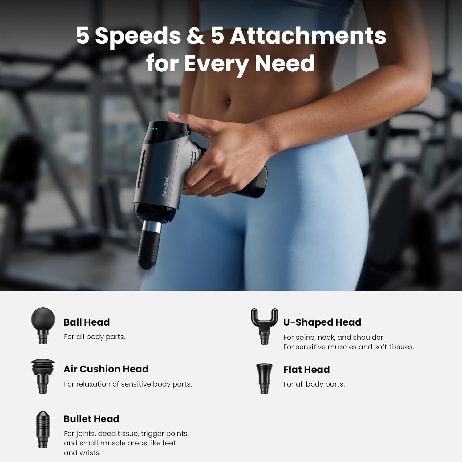 Bob and Brad T2 Massage Gun, Powerful Muscle Massage Gun 4000mAh Battery 10mm Amplitude,Percussion Massager with USB-C Charging for Back Shoulder Body Muscle, Handheld Massager Gifts for Men Women