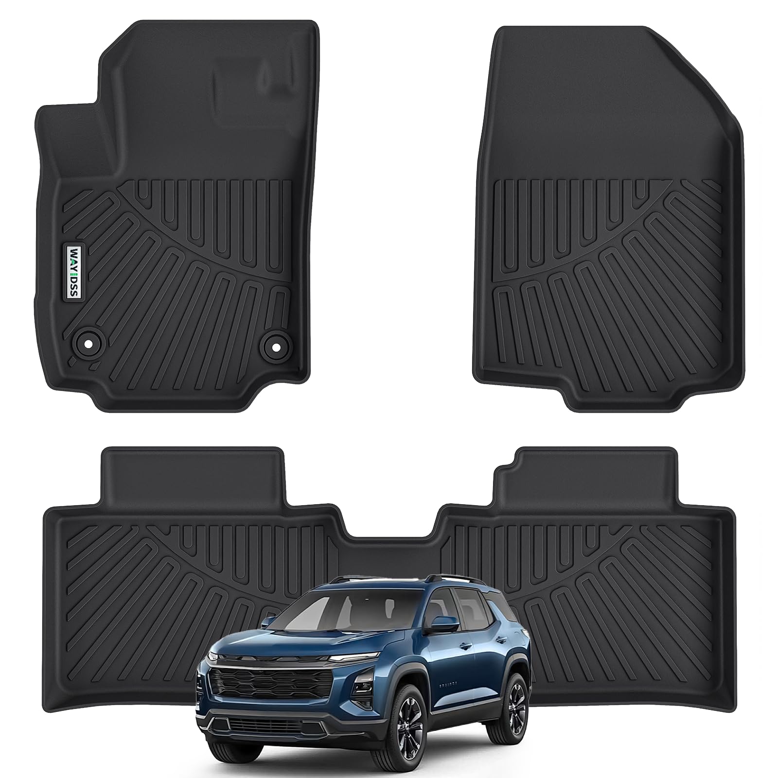 WAYIDSS Floor Mats for 2015-2024 Ford F-150/ F150 Lightning SuperCrew Cab(Not Fit Rear Seat with Under-Seat Fold Flat Storage),TPE All Weather Protection 2 Rows Car Floor Liners Accessories-Black