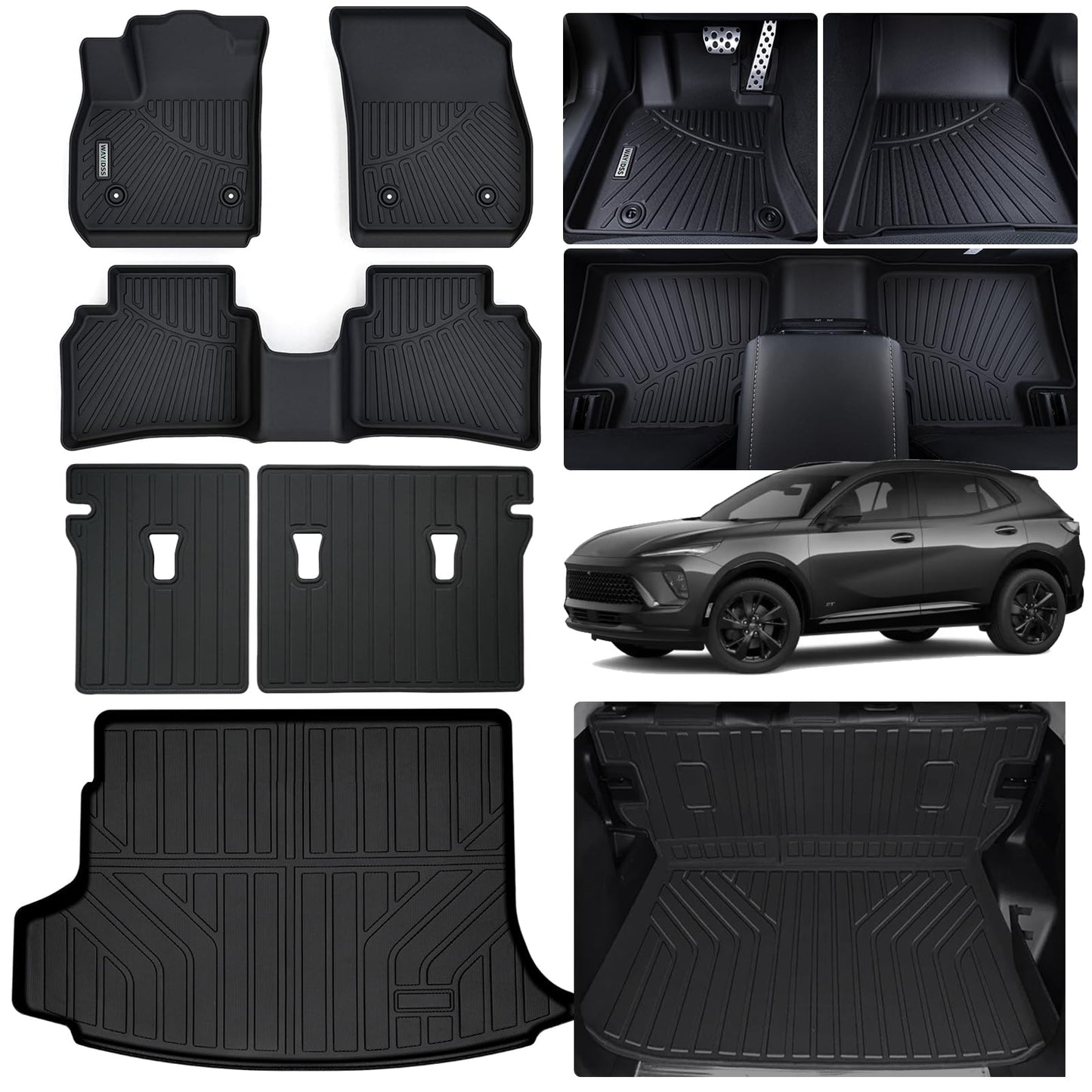 WAYIDSS Floor Mats for 2015-2024 Ford F-150/ F150 Lightning SuperCrew Cab(Not Fit Rear Seat with Under-Seat Fold Flat Storage),TPE All Weather Protection 2 Rows Car Floor Liners Accessories-Black