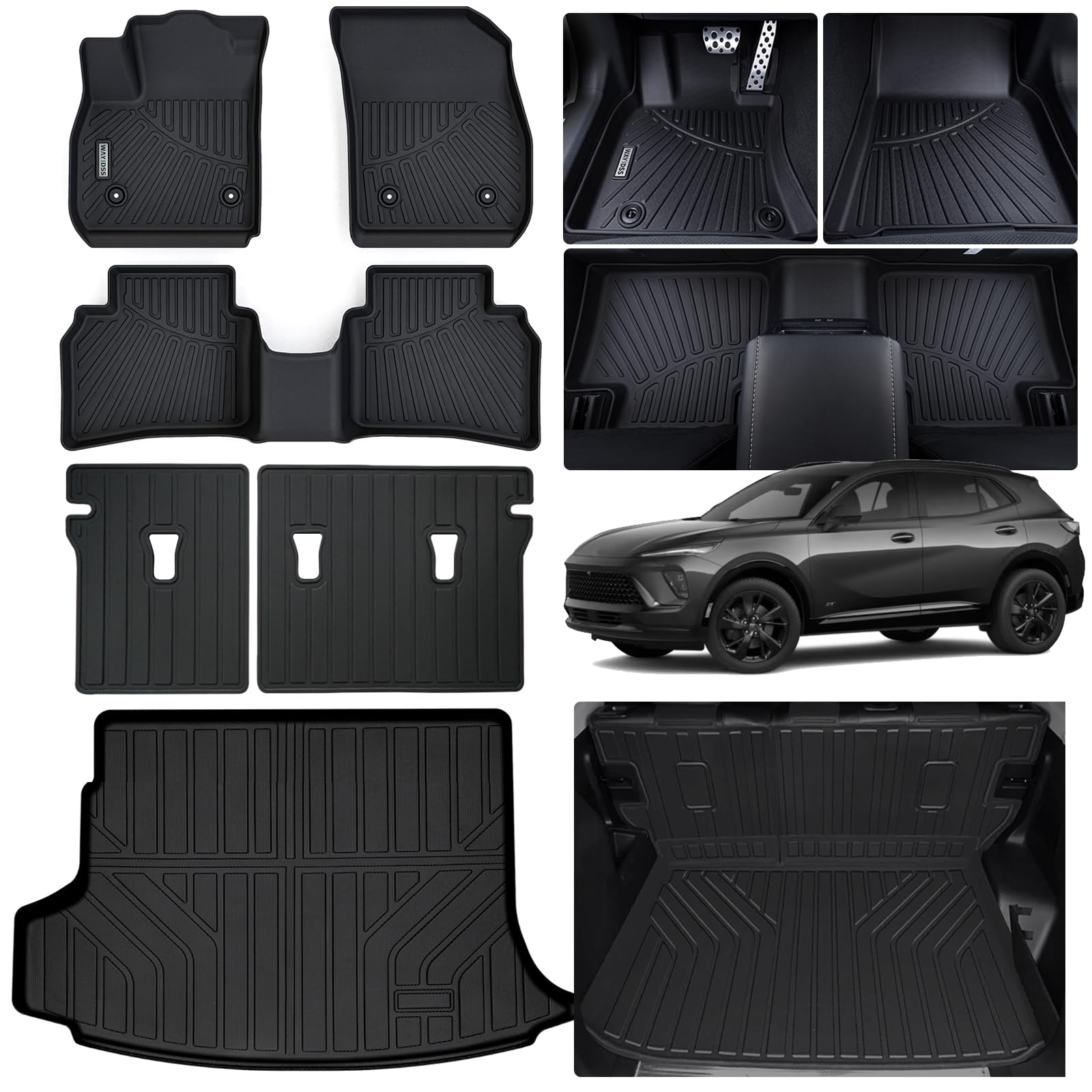WAYIDSS Floor Mats for 2015-2024 Ford F-150/ F150 Lightning SuperCrew Cab(Not Fit Rear Seat with Under-Seat Fold Flat Storage),TPE All Weather Protection 2 Rows Car Floor Liners Accessories-Black