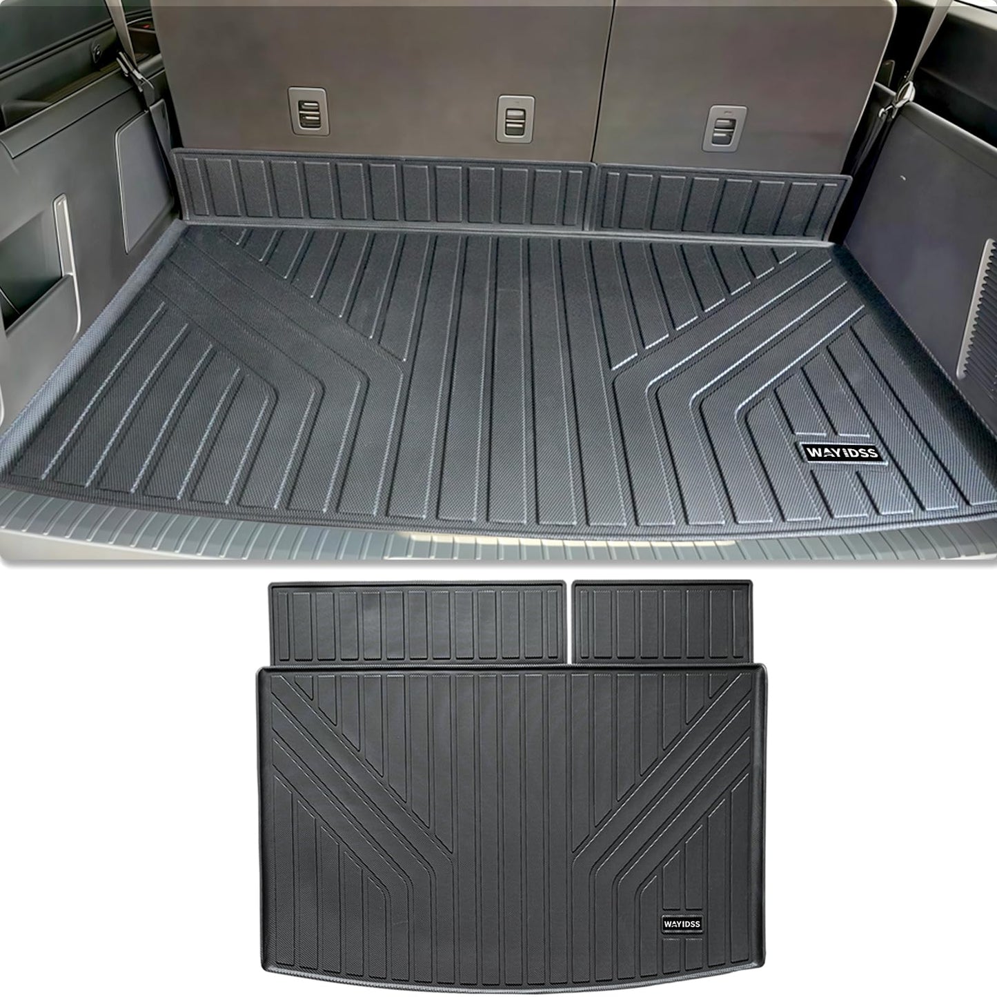 WAYIDSS Floor Mats for 2015-2024 Ford F-150/ F150 Lightning SuperCrew Cab(Not Fit Rear Seat with Under-Seat Fold Flat Storage),TPE All Weather Protection 2 Rows Car Floor Liners Accessories-Black