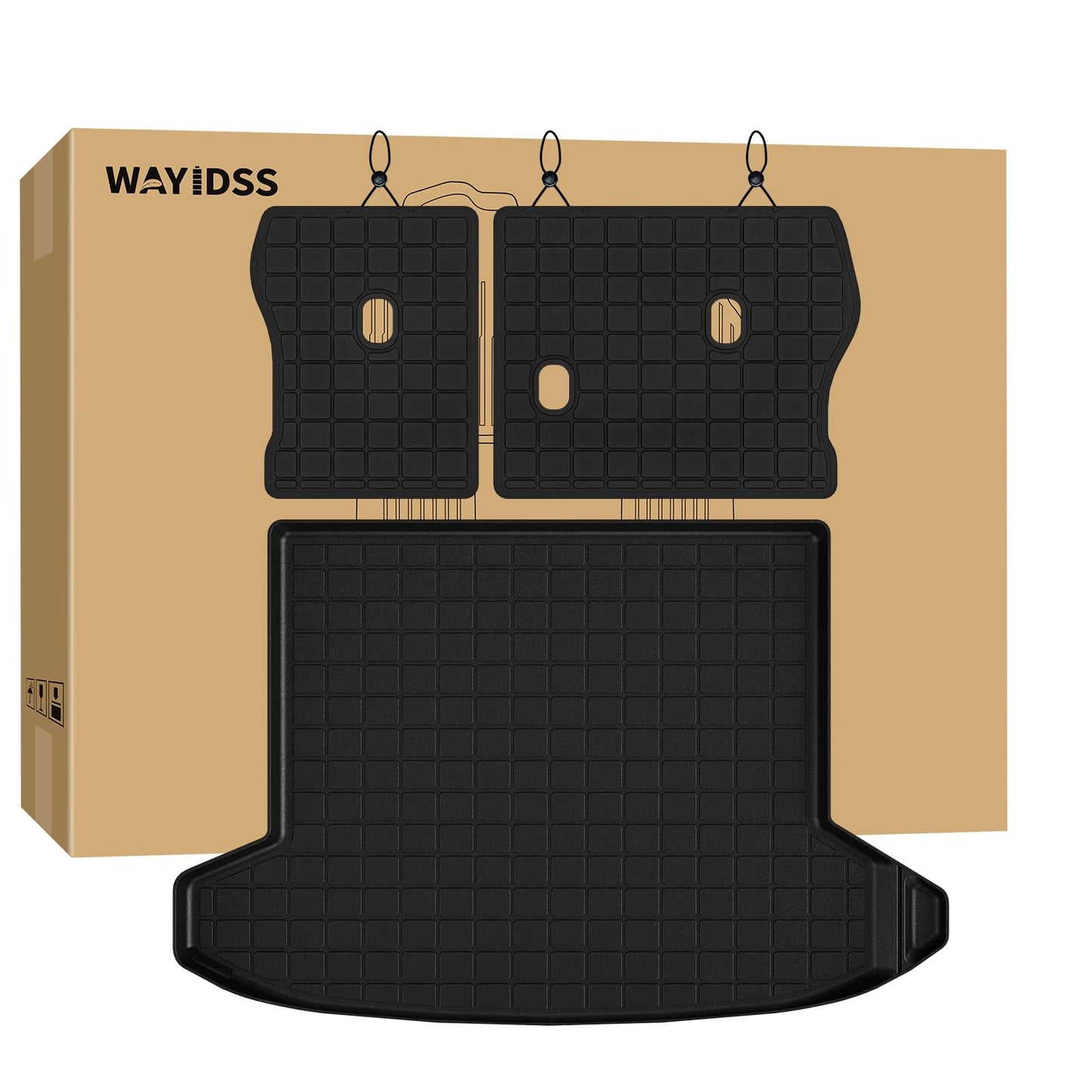 WAYIDSS Floor Mats for 2015-2024 Ford F-150/ F150 Lightning SuperCrew Cab(Not Fit Rear Seat with Under-Seat Fold Flat Storage),TPE All Weather Protection 2 Rows Car Floor Liners Accessories-Black