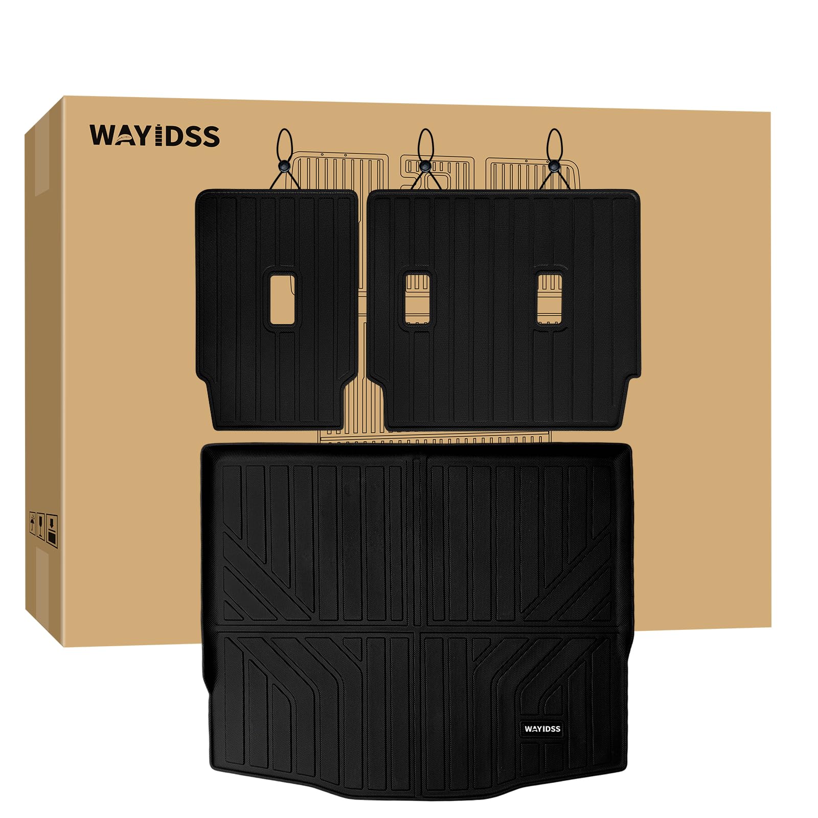 WAYIDSS Floor Mats for 2015-2024 Ford F-150/ F150 Lightning SuperCrew Cab(Not Fit Rear Seat with Under-Seat Fold Flat Storage),TPE All Weather Protection 2 Rows Car Floor Liners Accessories-Black