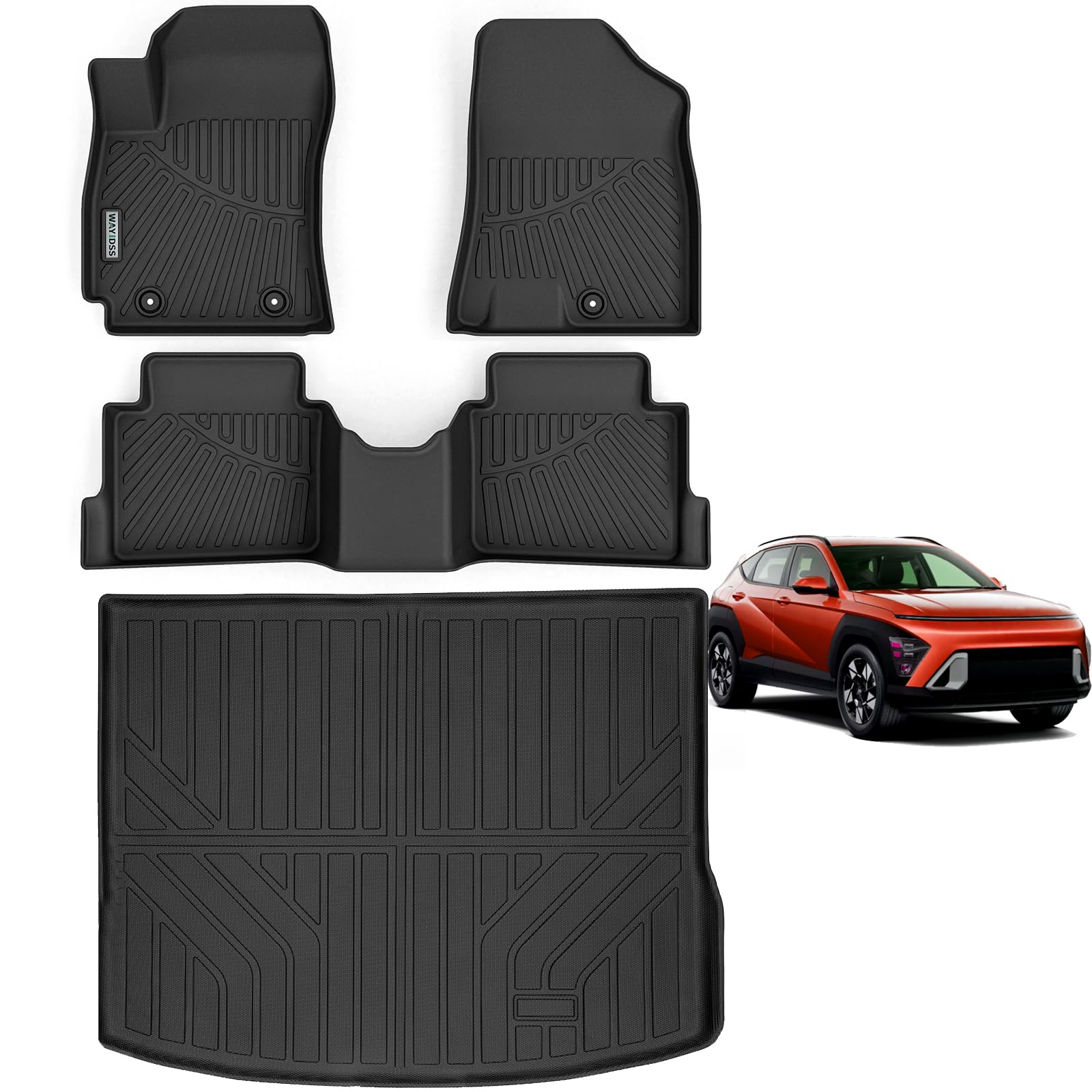 WAYIDSS Floor Mats for 2015-2024 Ford F-150/ F150 Lightning SuperCrew Cab(Not Fit Rear Seat with Under-Seat Fold Flat Storage),TPE All Weather Protection 2 Rows Car Floor Liners Accessories-Black