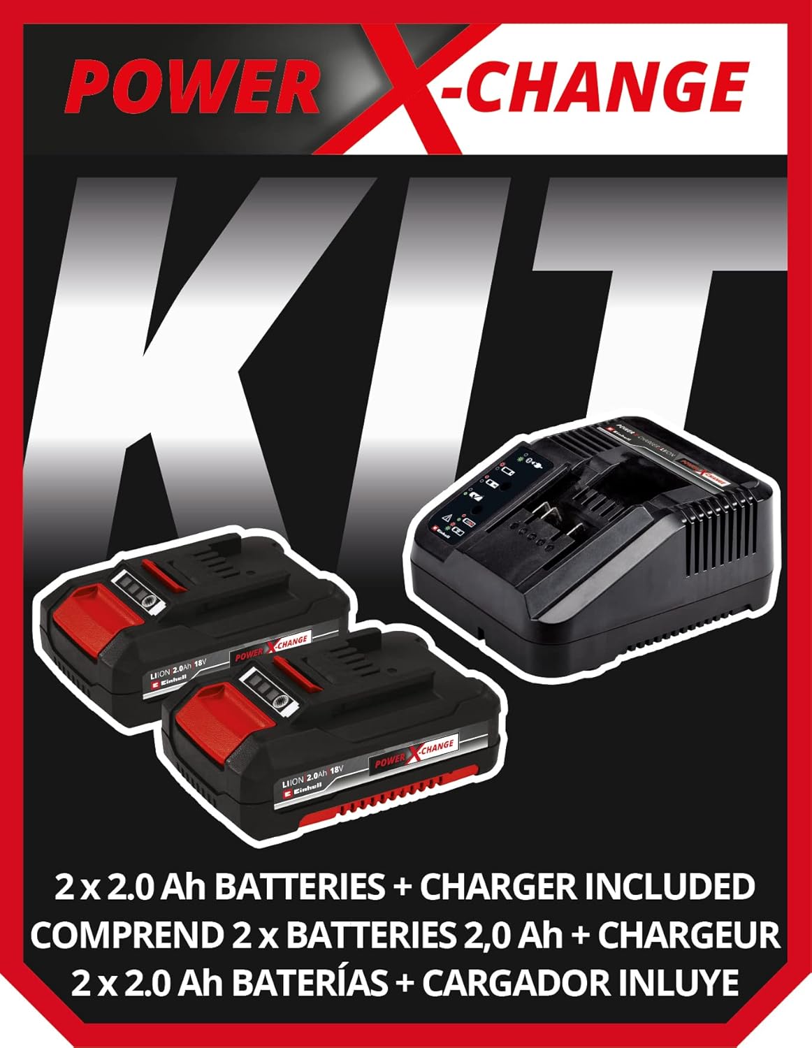 Einhell 4513979 Cordless Drill Driver Kit TE-CD 18/40-1 Li (2x2.0 Ah) (Li-Ion, 18V, 354 in/lbs., 2-Speed Gearbox, Speed Electronics, LED. Includes 2 x 2.0 Ah PXC Batteries and 30-min Quick Charger)