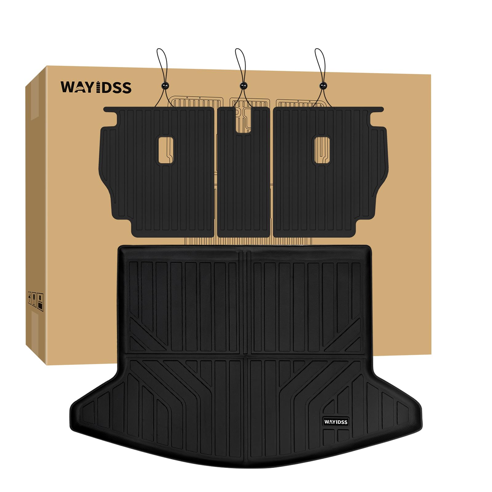 WAYIDSS Floor Mats for 2015-2024 Ford F-150/ F150 Lightning SuperCrew Cab(Not Fit Rear Seat with Under-Seat Fold Flat Storage),TPE All Weather Protection 2 Rows Car Floor Liners Accessories-Black