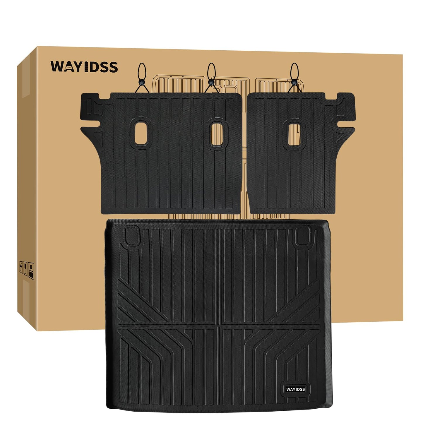 WAYIDSS Floor Mats for 2015-2024 Ford F-150/ F150 Lightning SuperCrew Cab(Not Fit Rear Seat with Under-Seat Fold Flat Storage),TPE All Weather Protection 2 Rows Car Floor Liners Accessories-Black