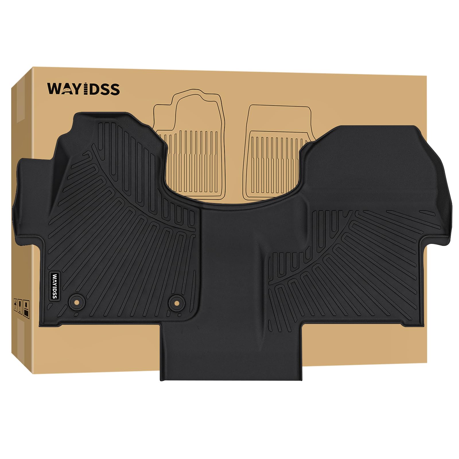 WAYIDSS Floor Mats for 2015-2024 Ford F-150/ F150 Lightning SuperCrew Cab(Not Fit Rear Seat with Under-Seat Fold Flat Storage),TPE All Weather Protection 2 Rows Car Floor Liners Accessories-Black