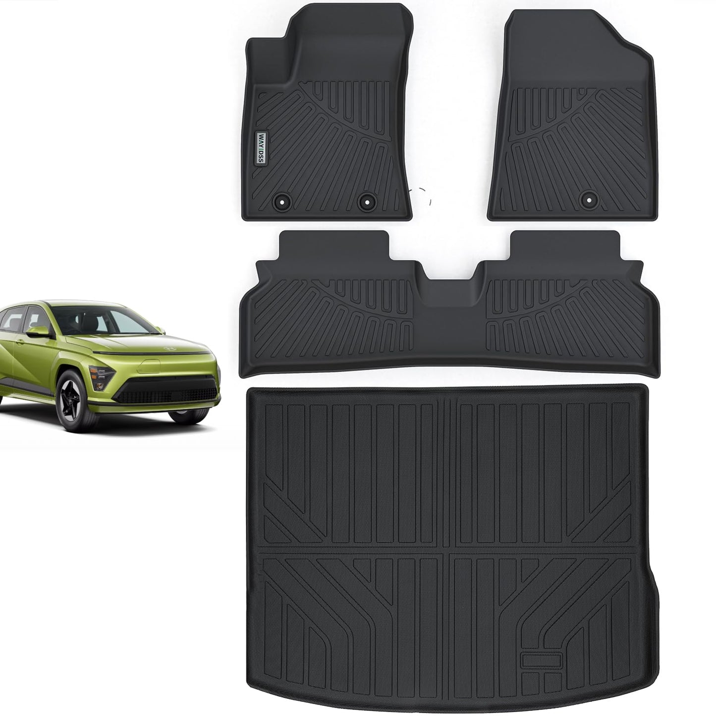 WAYIDSS Floor Mats for 2015-2024 Ford F-150/ F150 Lightning SuperCrew Cab(Not Fit Rear Seat with Under-Seat Fold Flat Storage),TPE All Weather Protection 2 Rows Car Floor Liners Accessories-Black