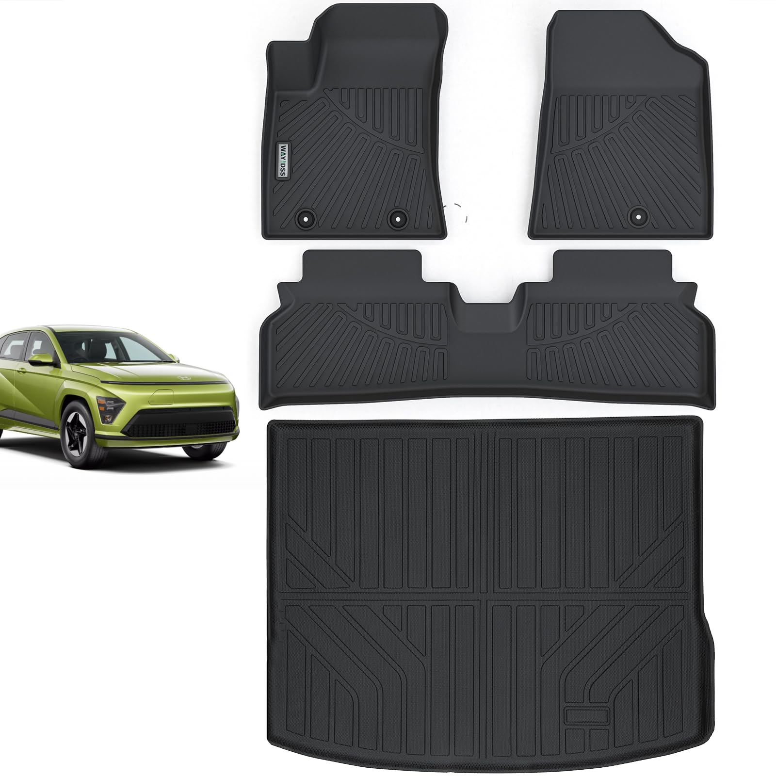 WAYIDSS Floor Mats for 2015-2024 Ford F-150/ F150 Lightning SuperCrew Cab(Not Fit Rear Seat with Under-Seat Fold Flat Storage),TPE All Weather Protection 2 Rows Car Floor Liners Accessories-Black