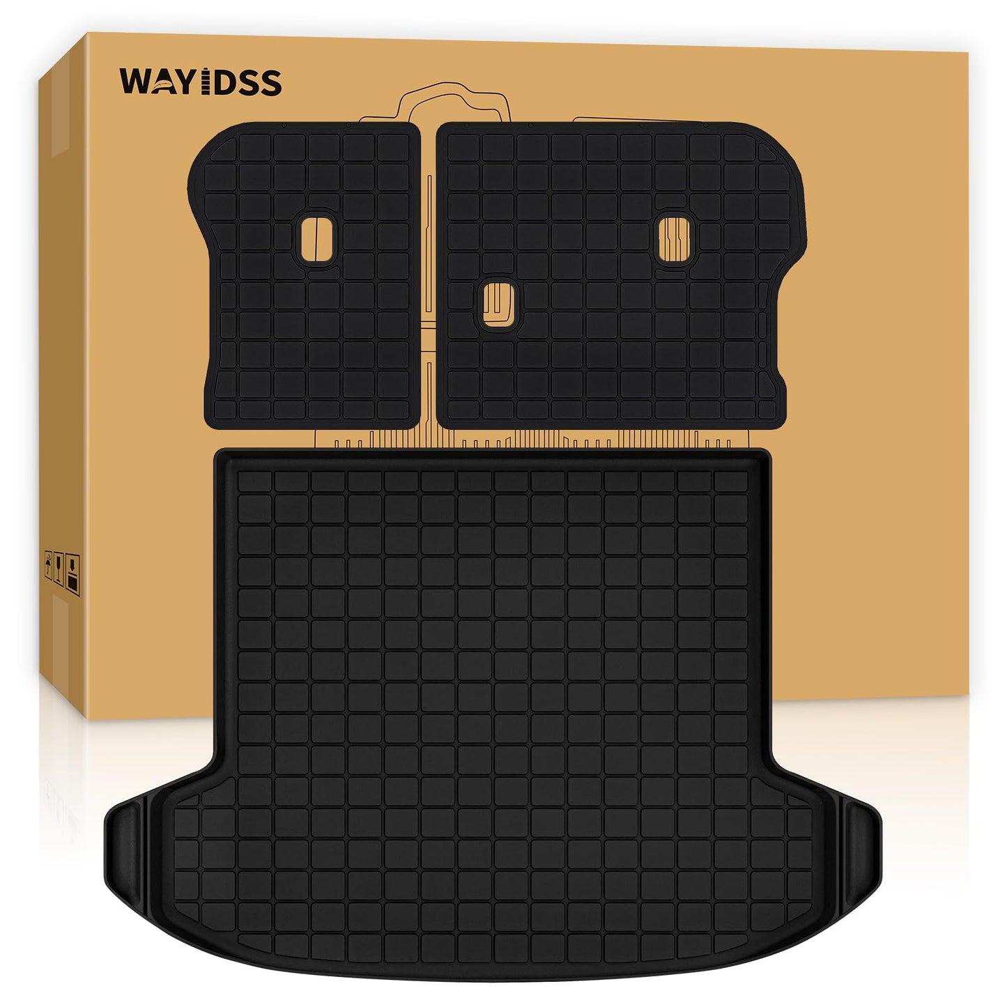 WAYIDSS Floor Mats for 2015-2024 Ford F-150/ F150 Lightning SuperCrew Cab(Not Fit Rear Seat with Under-Seat Fold Flat Storage),TPE All Weather Protection 2 Rows Car Floor Liners Accessories-Black