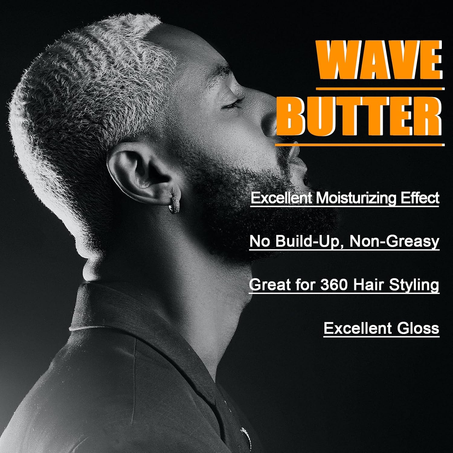 Wave Butter 360 Wave Grease for Men - Wave Butter for Layered Waves, Moisture, Control and Silky Shine - All Natural Wave Cream with Shea Butter and Beeswax for Wolfing (3.5 OZ)