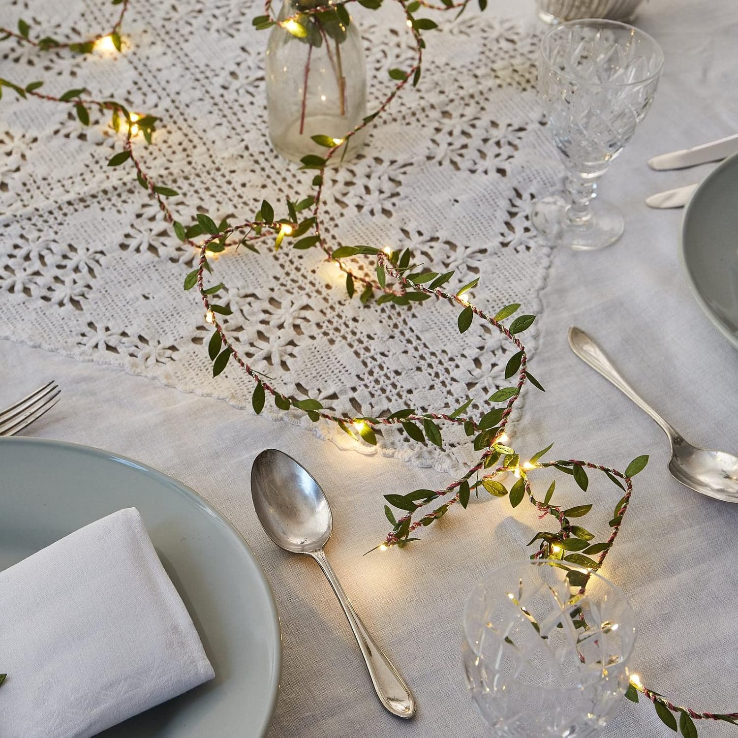 EShing Fairy Lights with Vines, USB Powered 33ft 100LED String Lights with 33ft Artificial Green Leaf Garland for Wall DIY Craft Party Wedding Home Decor (Warm)