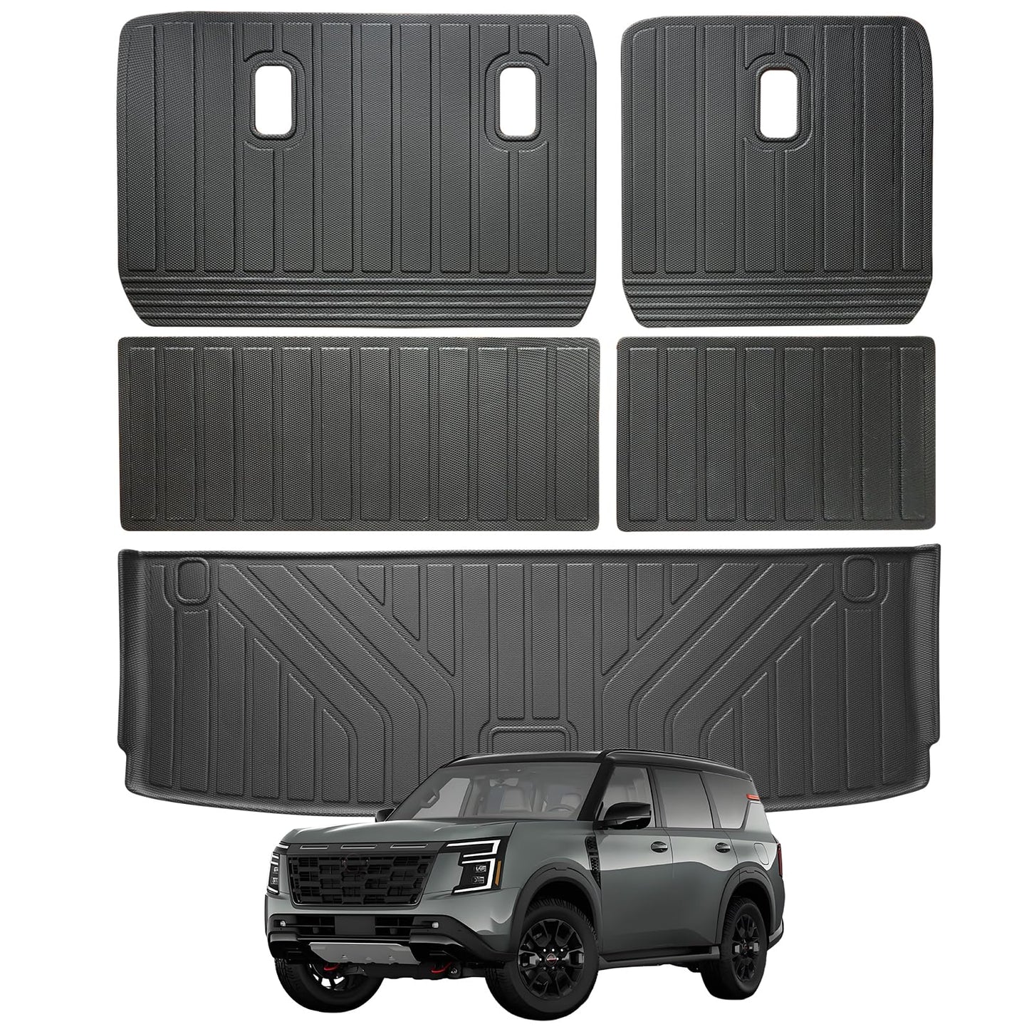 WAYIDSS Floor Mats for 2015-2024 Ford F-150/ F150 Lightning SuperCrew Cab(Not Fit Rear Seat with Under-Seat Fold Flat Storage),TPE All Weather Protection 2 Rows Car Floor Liners Accessories-Black