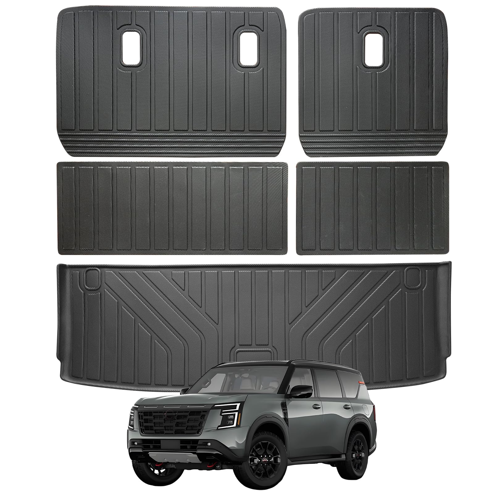 WAYIDSS Floor Mats for 2015-2024 Ford F-150/ F150 Lightning SuperCrew Cab(Not Fit Rear Seat with Under-Seat Fold Flat Storage),TPE All Weather Protection 2 Rows Car Floor Liners Accessories-Black